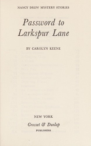 Password to Larkspur Lane Cover