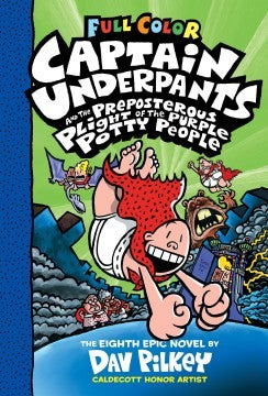 Captain Underpants and the Preposterous Plight of the Purple Potty People: Color Edition (Captain Underpants #8) (Color Edition) Cover