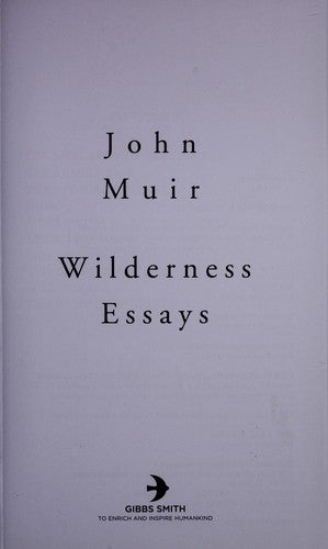 Wilderness Essays Cover